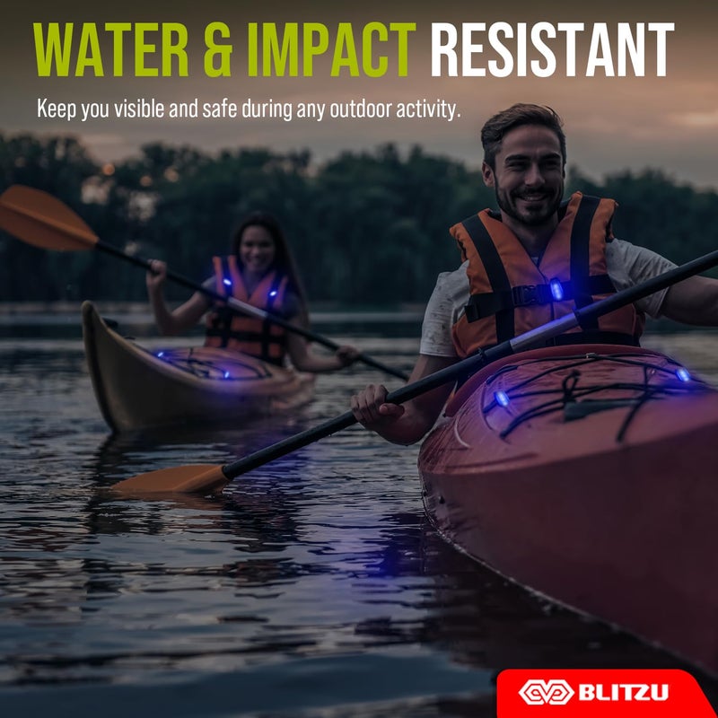 BLITZU 4 Pack LED Safety Light, Clip on Reflective Gear Lights for Walking at Night, Running, Jogging, High Visibility Strobe Light Accessories for Runners, Kids, Hiking, Kayak, Cycling, Camping, Boat Blue - Image 4